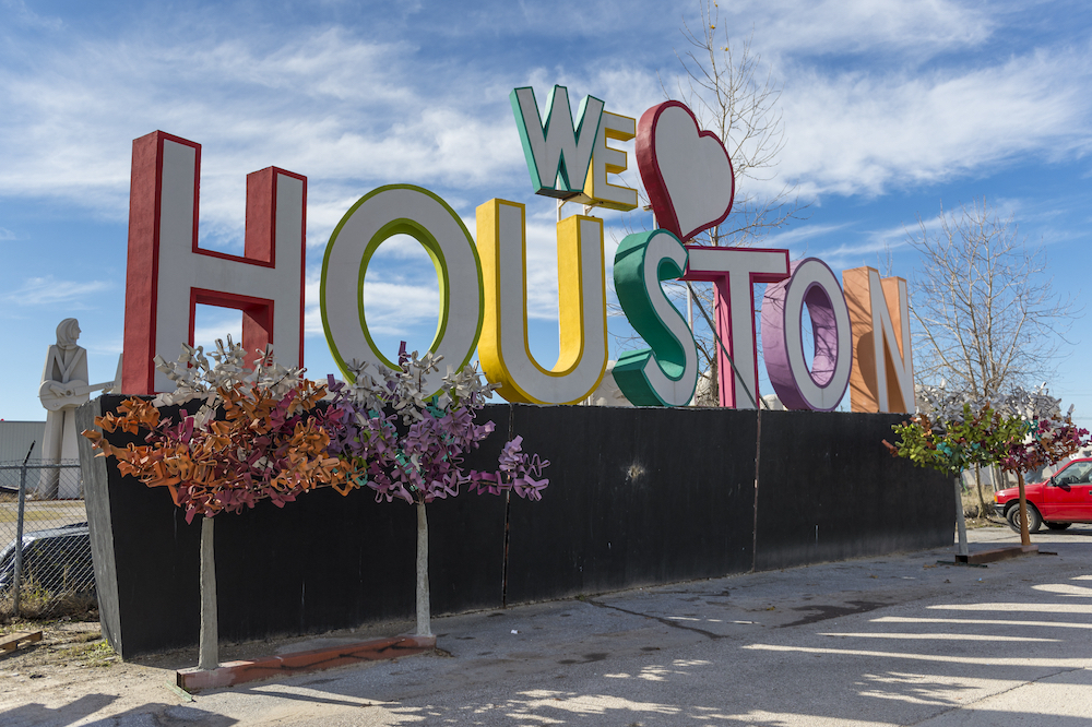 We love Houston sign located in Houston TX USA